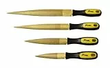 FITOOL Goldene Holzraspel 4-teiliges Set, feiner Grobschliff, 4 '-6' -8 '-10', konische Raspel für Holz, Leder, weiche Metalle, weicher Kunststoff