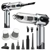 AGARELE Handstaubsauger, 26000Pa Akku Staubsauger Kabellos 4-in-1 Autostaubsauger Stark, 3-Gang Mini Staubsauger mit Bürstenloser Motor für Tierhaare, Auto, Haushalt Grau
