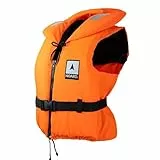NOARD Rettungsweste für Kinder & Erwachsene geeignet – Seaside in verschiedenen Größen – EN ISO 12402-4 (100 N) (Orange, 70-90 kg)