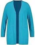Samoon Damen Langer Cardigan Langarm unifarben River Blue 52