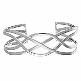 Silverly Armreif aus 925er Sterlingsilber mit Keltischem Knotendesign | Keltischer Schmuck | Breites Geflochtenes Armreif für Damen | 925 Silber Freundschaftsarmbänder für Damen