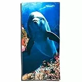 ESPiCO Strandlaken Badetuch Delfin Beach Dolphin Meer Strandtuch Wasser Koralle Fisch Muscheln 75 cm x 150 cm