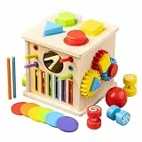 Aktivitätswürfel für – 8 in 1 Lernspielzeug aus Holz – Spielwürfel – für Zuhause, Geburtstag, Mädchen, , 1 bis 6 Jahre, Party