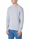 Tommy Hilfiger Herren Sweatshirt Track Top ohne Kapuze, Grau (Light Grey Heather), XL