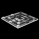 Bütic GmbH Mini Mühle Spiel 19tlg. aus transparentem Acryl klar und grau, Spielbrett per Laser graviert