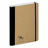 Pagna Notizbuch A5 Pur, hochwertiger Kraftpapiereinband und Prägung, 192 Seiten kariertes Papier