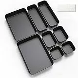 Schubladen Organizer Box 8Stk Ordnungssystem Küche Badezimmer Kosmetik Gewürz Aufbewahrung Organisation Drawer Kunststoff Ordnungsboxen Büro Schreibtisch Trenner mit Silikonmatten