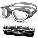 HotSrace Polarisiert Schwimmbrille Anti Nebel UV-Schutz Verstellbar, Komfort Profi Schwimmbrillen Nicht Polarisiert für Herren Damen Erwachsene Jugendliche
