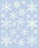 AVERY Zweckform 23 Fensterbilder Weihnachten Schneeflocken (Made in Germany, selbstklebende Fenstersticker, Weihnachtsdeko Fenster, Fensterfolie ablösbar, glitzernd) 1 Bogen/23 Fensteraufkleber, 52298