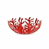 Alessi ESI01/29 R Mediterraneo Obsthalter aus Edelstahl, epoxidharzlackiert, rot, Ø 29 cm