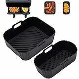 2 Stück Silikonform Heißluftfritteuse Zubehör für Philips Dual Basket Airfryer 3000-Serie, Tefal Dual Easy Fry EY9018 5,2/3,1 L,Silikonform Airfryer Zubehör für Tefal Heißluftfritteuse (Ey9018)