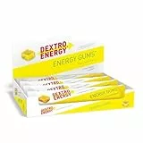 DEXTRO ENERGY GUMS ZITRONE + NATRIUM - 360g (8 Stück) - Sport Frucht Gummi, schnell verfügbare Kohlenhydrate, Zusatz und fruchtiger Geschmack, intensive Workouts, Kaubares Liquid Gel, vegan