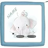 Coverlounge Schutzfolie passend für die Toniebox | Folie Sticker | Elefanten Kind mit Vögel sitzend mit Name personalisiert
