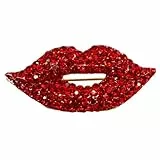 Holibanna Roten Lippen Brosche Strass Intarsien Anzug Brosche Kristall Corsage Mode Kleidung Zubehör Neuheit Bling Hochzeit Brosche Pin für Tasche Schal Hosen Tuch