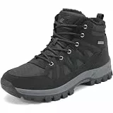 FLARUT Herren Winterstiefel Warm Gefüttert Wanderstiefel Schneestiefel Trekking Stiefel Schuhe Winterschuhe Wanderschuhe Schneeschuhe Outdoor(Schwarz,41)