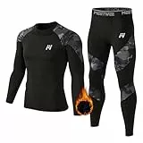 MEETWEE Thermounterwäsche Herren, Winter Funktionsunterwäsche Atmungsaktiv Thermo Unterwäsche Set Lang Thermohemd & Thermohose Kompressionsanzug für Männer Skifahren Laufen Sport