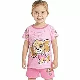 Paw Patrol Schlafanzug Mädchen 2-6 Jahre, 2-Teilig Kurz Pyjama Kinder mit Kurzarm T-Shirt, Sommer Nachtwäsche, Geschenke für Mädchen (3-4 Jahre, Multi Paw Patrol)