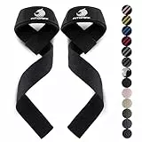 Fitgriff® Zughilfen (gepolstert) für Krafttraining, Bodybuilding, Fitness - Kreuzheben Gurte - Lifting Straps - für Frauen und Männer (Original Black, XS)