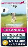 Eukanuba Hundefutter getreidefrei mit Huhn für kleine und mittelgroße Rassen - Trockenfutter für ausgewachsene Hunde, 3 kg