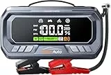 YaberAuto Starthilfe Powerbank mit Kompressor, 160PSI 6500A Jump Starter, PD 65W Auto Starthilfe für All Benzin und 12.0L Dieselmotor, Starthilfe mit 600 Lumen Notlicht und 3.3' LCD Bildschirm