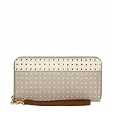 Fossil Logan Damen-Clutch, Leder, RFID-blockierend, Reißverschluss, mit Handgelenkriemen, herzen, Einheitsgröße