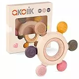 akolik Beißring Baby, BPA-frei Zahnungshilfe aus Silikon, Baby Spielzeug ab 0 3 6 9 12 Monate, Beissring Babys, Ruder Greifling Beißspielzeug, Erstausstattung Neugeborene, Geschenk Mädchen Junge