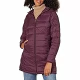 Amazon Essentials Damen Leichter, wasserabweisender, verstaubarer Puffermantel mit Kapuze (erhältlich in Übergrößen), Burgunderrot, XL