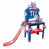 Smoby – Spidey Werkbank mit Sprungschanze – Werkcenter, 94 Zubehörteile mit 6 Werkzeugen & Fahrzeug-Bausatz – Spielwerkbank für Kinder ab 3 Jahren