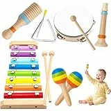 Baby Spielzeug ab 1 Jahr - Montessori Spielzeug ab 1 2 3 Jahr Musikinstrumente für Kinder ab 1 2 3 Jahr Musikinstrumente für Babys Holzspielzeug Geschenke 1-5 Jahr Mädchen Junge Geburtstag Weihnachten