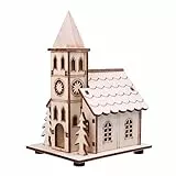 Toyvian LED Weihnachtshaus Beleuchtet Winterdorf Haus Holz Weihnachtsdorf Häuser Holzhaus Weihnachtsstadt mit Beleuchtung Weihnachten Deko Xmas Dekoration Winter