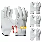 Gebol Driver, 3 Paar Arbeitshandschuhe aus hochwertigem Leder, Handschuhe Herren für Bau, Garten & grobe Arbeiten, hohe Widerstandsfähigkeit, 1,1 mm Lederdicke, Sicherheitshandschuhe Gr. M (Gr. 8)