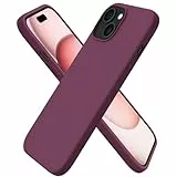 ORNARTO kompatibel mit iPhone 15 Hülle Silikon 6,1 Zoll, Ultra dünne Handyhülle iPhone 15 aus flüssigem Silikon, Kratzfeste und stoßfeste Schutzhülle iPhone 15 Hülle(2023) - Weinrot