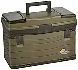 Plano Angelsystem mit vier Schubladen, hochwertige Aufbewahrung und Werkzeugorganisation, hochwertige Angelzubehör-Aufbewahrung, Hellbraun Oder Graphit/Sandstein