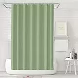 LUKDUNG 180x200 Badevorhang, Duschvorhang Anti-schimmel in Badezimmer, Vorhang für Badewanne Dusche aus Stoff Wasserdicht Waschbar, Waschbar PEVA Shower Curtain mit 12 Duschvorhangringe Grün