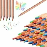 NAROSEBE 24 Stück Regenbogen Buntstifte für Kinder Erwachsene 7 in 1 Farbstifte Regenbogenstifte Multi Buntstift Farbe Mehrfarbig Bleistifte Bunter Holzstifte für Kunst Zeichnung