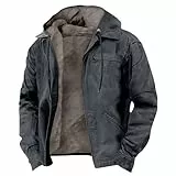 LUNULE Kapuzenpullover Herren Jacke Winter Einfarbig Teddy Fleece Gefüttert Langarm Hoodie Mit Kapuze Herbst Warm Sherpa Thermojacke(Black,4XL)