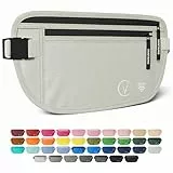 Vantamo Bauchtasche Damen Ultraflach mit RFID-Schutz, Geldgürtel für Reisen mit 2 Fächer und Verstellbarem Gurt, Hüfttasche Herren für Laufen und Wandern Passt für Reisepass, Bargeld und Telefon