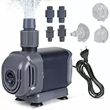 DBREAKS Aquarium Tauchpumpe Drei Modi 25W, 1500L/H Wasserpumpe Tauchpumpe, Förderpumpe für Aquarien Ultra Leise, Springbrunnenpumpe mit 3 Düse, klein Teichpumpe, Filterpumpe Unterwasser, Aquarium Pump