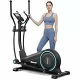 Dripex Crosstrainer für Zuhause, Extrem Leiser Ellipsentrainer mit 16 Widerstandsstufen, Magnetischer Ellipsentrainer mit 38 cm Schrittlänge, 8 kg Schwungrad, Pulssensor und Gerätehalter, Blau