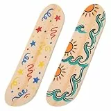 Supvox 2er Set Blanko Skateboard Decks aus Holz - DIY Skateboarddeck zum Bemalen & Basteln - Kreative Wanddekoration für Kinder und Künstler - Unbehandeltes Rollbrett
