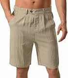 Zetieny Herren Shorts Sommer Freizeit Kurze Hosen Baumwoll-Lyocell-Misch-Shorts Leicht Sommershorts mit Tasche