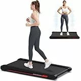Lysole Walking Schwingungen Pad mit APP, Laufband für Zuhause 6 km/h, Walking Pad Bürogebrauch und Fernbedienung für Zuhause und Büro(Schwarz Rot)