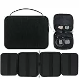 Enbagold Uhrenarmband Organizer Tasche, Erweiterbar Uhrenarmband Aufbewahrungstasche Hält 40 Riemen, Wasserdicht Nylon Watch Armband Aufbewahrung für Uhrenarmband und Uhrenarmband-Pins (Schwarz)