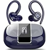 Csasan Bluetooth Kopfhörer Sport, in Ear Kopfhörer Kabellos Bluetooth 5.3 mit Ohrbügel, Hi-Fi Stereo Sound, 48Std Earbuds mit 4 ENC Noise Cancelling Mikrofon, IPX7 Wasserdicht Ohrhörer, Blau