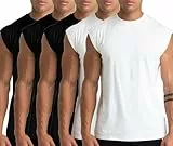 1, 3 or 5er Pack Herren Fitnessstudio Tank Tops Workout ärmellose T-Shirts Athletische Muskeltank Training Bodybuilding Shirts 3Schwarz/2Weiß 5P02-XL