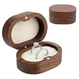 Yolev Hochzeit Ringbox Schmuckbox Valentinstag Ringschachtel Doppelte Ring Box aus Holz für Eheringe Verlobungsringhalter Ring Aufbewahrungsbox für Antrag Verlobung Hochzeit Zeremonie