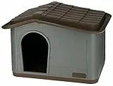 Kerbl Pet Katzenhaus Paola Eco, graugrün/braun, 79x59x55 cm, Katzenhöhle, 100 % recycelter Kunststoff, Hunde, Katzen