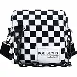 DOB SECHS Kleine Umhängetasche, Handy-Brieftasche, Tasche mit großem Fassungsvermögen und verstellbarem Schultergurt, für Damen und Mädchen, Black-s White Check, 8.6 X 7.8 X 1.9 inch (22 X 20 X 5 cm)