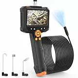 Misilmp Endoskopkamera, 4.3'' Endoskope mit Licht 1080P HD Inspektionskamera 2.0 Megapixel IP67 wasserdichte Industrielles Boroskop-Kamera Rohrkamera mit 8 Einstellbaren LEDs (16.5 FT/5M)