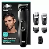 Braun All-In-One Bartpflege Bodygroomer Set, 6-in-1 Barttrimmer / Bartschneider, Trimmer/Haarschneider Herren, Haarschneidemaschine, Kammaufsätze, 50 Min. kabellose Laufzeit, MGK3410